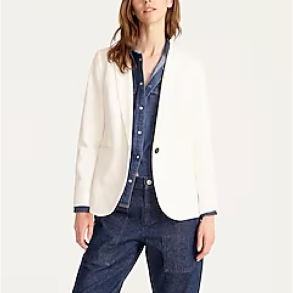 NWT JCREW Parke blazer in bi-stretch cotton Ivory Tall 12